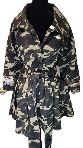 Camouflage sequin panel - camouflage, peplum