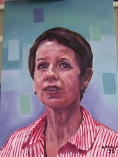 OIL PAINTING OF LADY IN RED