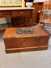 Amazing antique ship’s passenger travel trunk great coffee table or storage