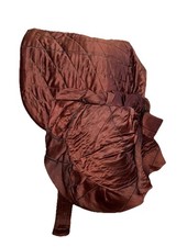 VINTAGE AUTHENTIC ANTIQUE VICTORIAN BRONZE SILK CARRIGE DRIVING BONNET