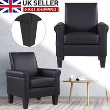Faux Leather Accent Chair Arm