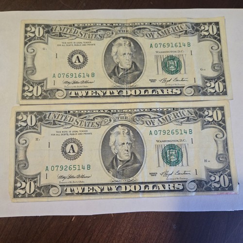 Series 1993 dollar bills - series, $20