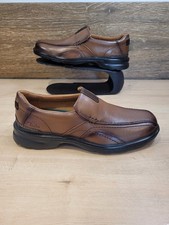 Clarks tan brown leather slip - tan,