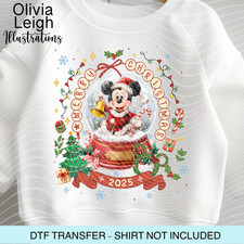 Disney Mickey Mouse, Christmas, Dtf Transfer Iron On Childrens T-shirt Clothing