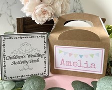 Personalised Children's Kids Wedding Activity Pack Party Favour Box