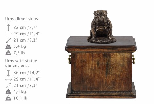 English bulldog sitting urn - english, sitting,