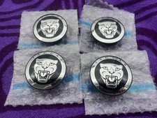 4 X GENUINE JAGUAR X S Type E F I-Pace XK XF XE XJ BLACK ALLOY WHEEL CENTRE CAP