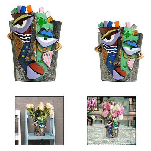 Abstract face plant pot - plant, head