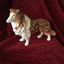 Vintage Rough Collie Ornament With Damage , Needs Loving home!