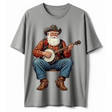 Cowboy Santa Playing Banjo