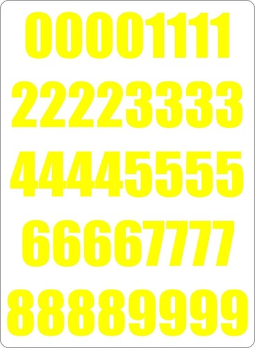 Number sheet sticker vinyl