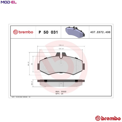Brake pad set disc - disc, p