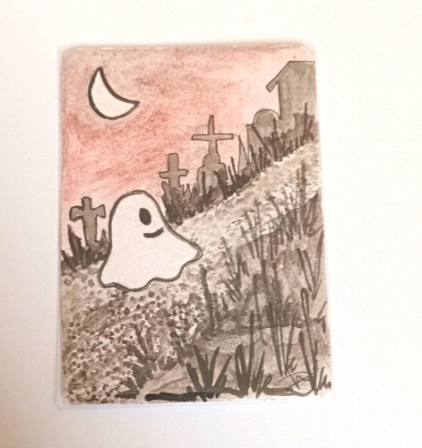 Aceo original ooak ghost - aceo,