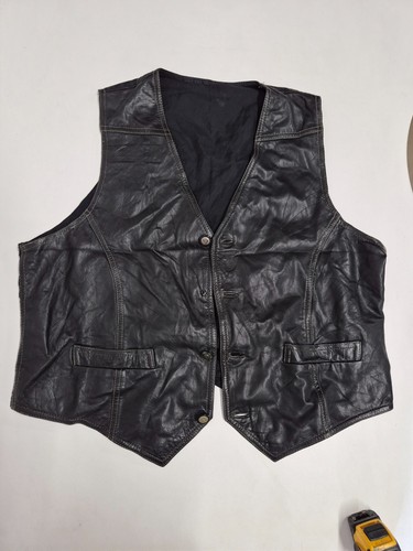 Vintage leather waistcoat - , 44"