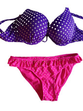 Boux Avenue/Ocean Club UK 32E/10 Purple/Pink Mix U/W Boost Padded Bikini Set