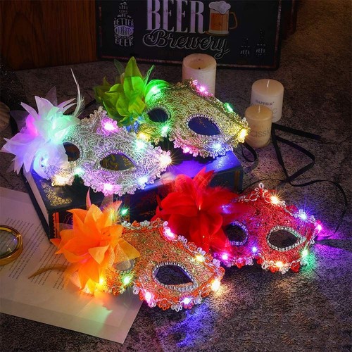 Lace venetian light mask - up,