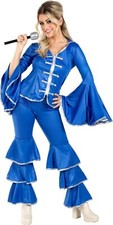 Women`s 1970s Blue Dancing