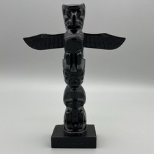 Vintage Haida Totem Pole Replica 18cm Resin – Queen Charlotte BC Canada