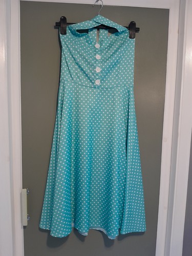 Turquoise with white spots - turquoise,
