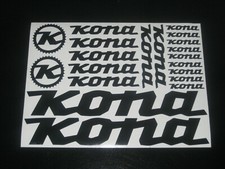 KONA Cycling Decals Printed Bike Stickers Custom Sizes Frame Fork Road MTB BMX