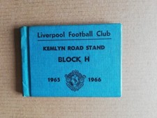 RARE! LIVERPOOL MEMORABILIA 1965-66 (SHANKLY 2nd TITLE) STAND SEASON TICKET BOOK