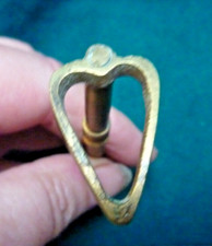 Rare Antique Pastry Wheel Cutter Jigger Heart Shaped Cutter Stamp Solid Brass