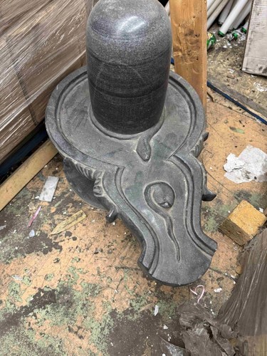 Black marble stone shiva - black,
