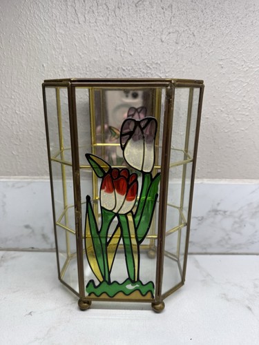 Vintage glass brass mirror - vintage,