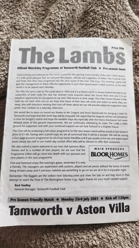 Rare tamworth aston villa - vs,