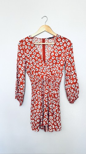 Zara red orange floral print - floral,