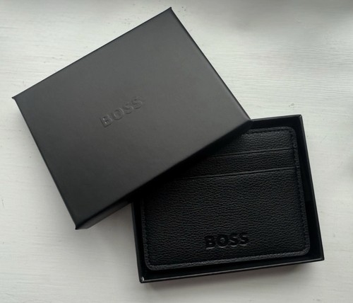 Boss black leather card - boss,