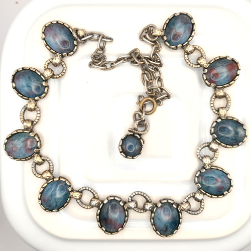 Vintage chunky blue glass - blue,
