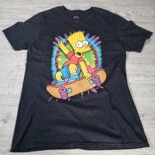 Men’s Black Tie Die BART The Simpsons T Shirt Top Size Medium M 2019