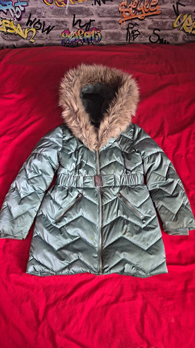 Girls green hooded padded - girls,