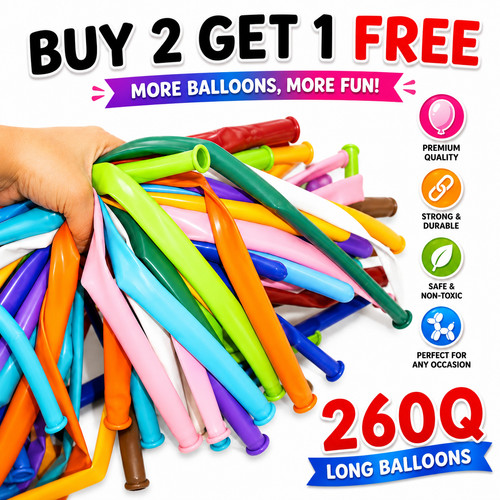 100 long plain balloons - 100, x