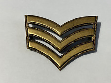 Genuine Army Sergeants Chevron Insignia Rank Stripes Metal Badge 2 Lugs