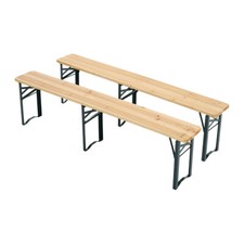 2pcs/Set 217cm Long Folding Wooden Bench Dining Beer Table Chair Garden Outdoor