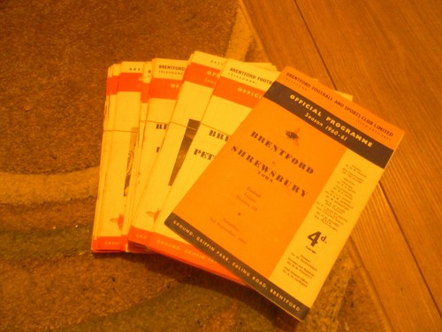 Brentford home programmes 1960 - brentford,