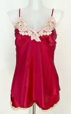 Red/Wine Colour Satin Babydoll Sleepwear With Lace Trim U.K. (S)