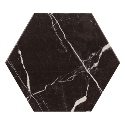 Hexagonal black marble - hexagonal,