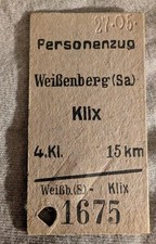 Edmonson ticket Weißenberg