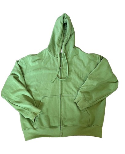 Green full zip hooded - green,