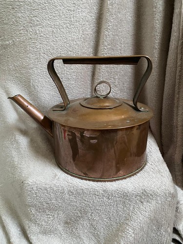 Large antique copper kettle - large,
