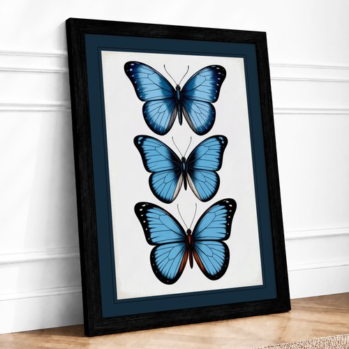 Butterflies blue botanical - butterflies, in