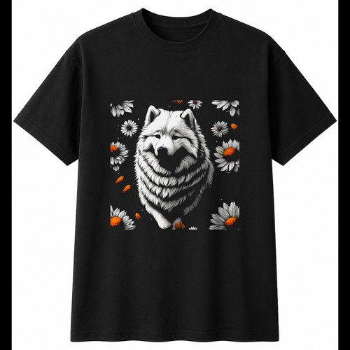 Charcoal samoyed with - charcoal,