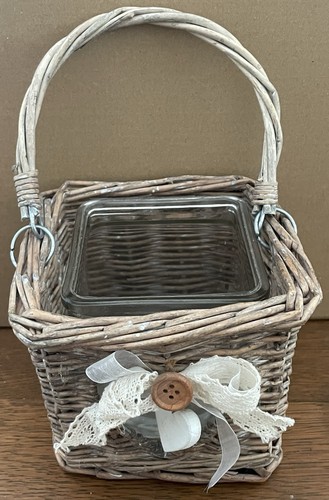 Wicker basket lantern - wicker, basket/lantern/candle