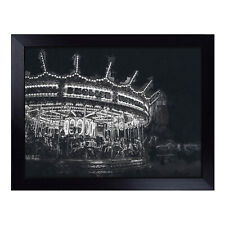 A Vintage Carousel Lap Tray Cushioned Bean Bag Padded TV Dinner Breakfast Desk