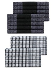 1-12 Pack 100% Cotton Jumbo Kitchen Tea Towels Dish Cloths Cleaning Drying