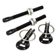 Demon Tweeks Competition Quick Release Steel Bonnet Pins (Pair) - Black