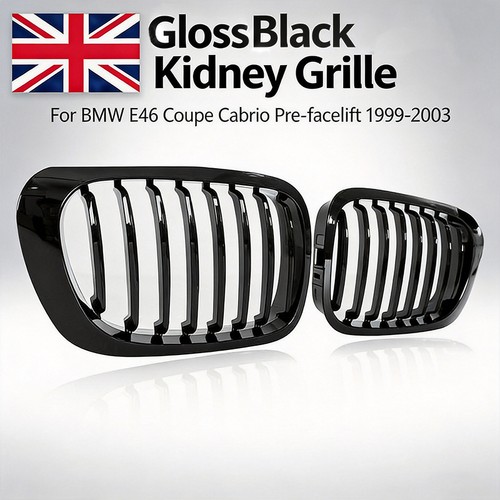 2pcs gloss black kidney grille - 2pcs,